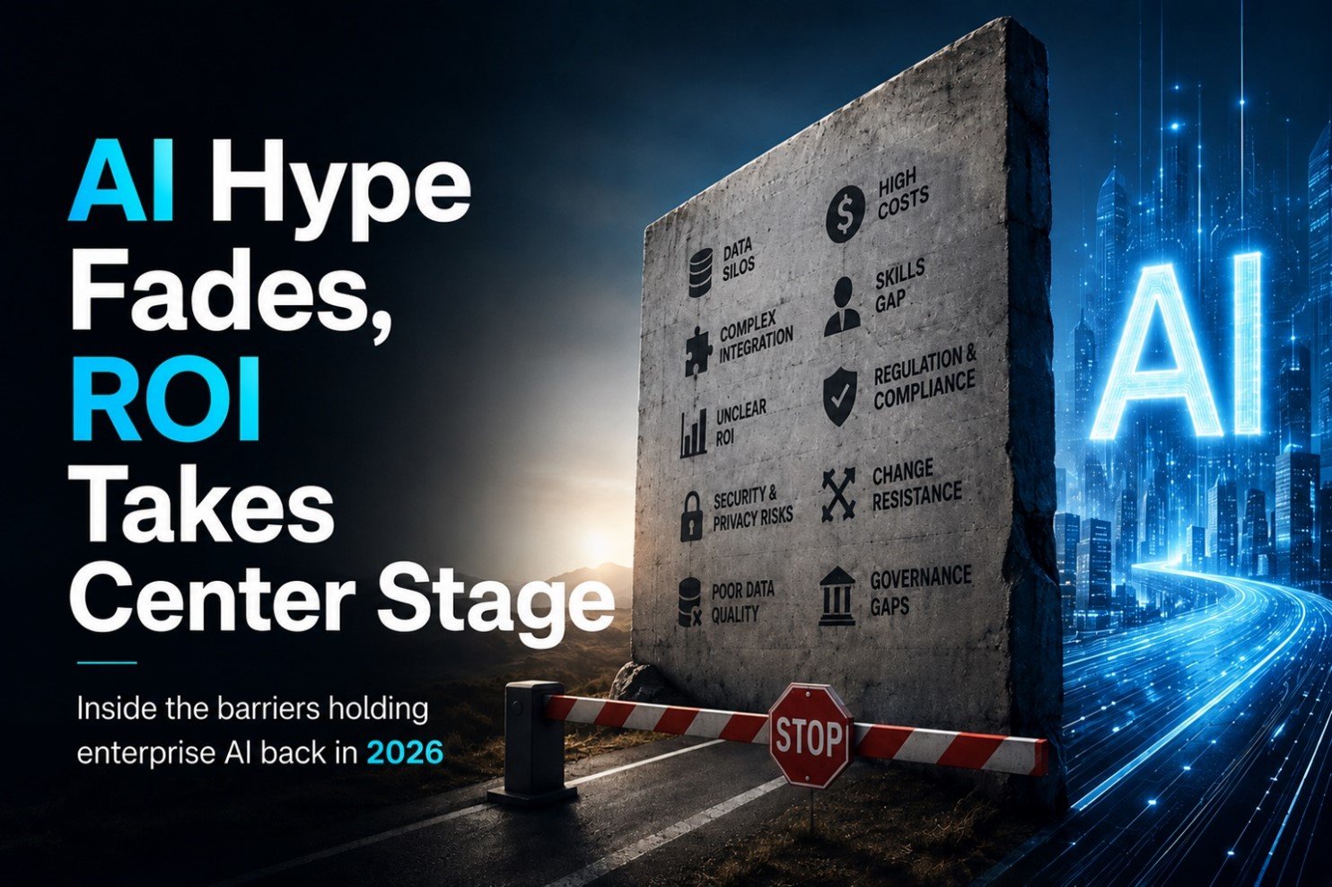 AI hype fades as enterprise AI ROI takes center stage amid data, cost, skills and security barriers.